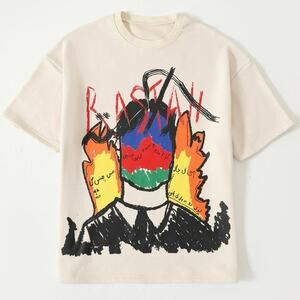 NWT RASTAH Line of Fire Beige T shirt unisex tee size S